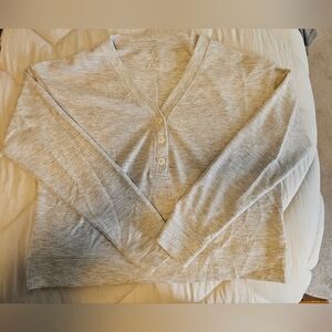 Gilly Hicks Gray Button-Up Henley‎ Top Size XS